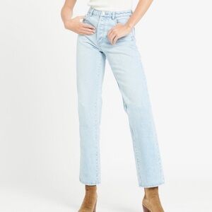 Rollas Original High Rise Straight Leg Light Wash Jeans